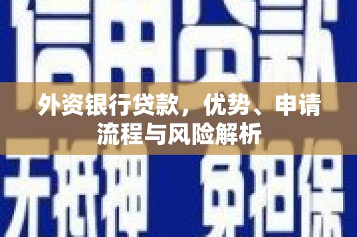 昌平外资银行贷款，优势、申请流程与风险解析