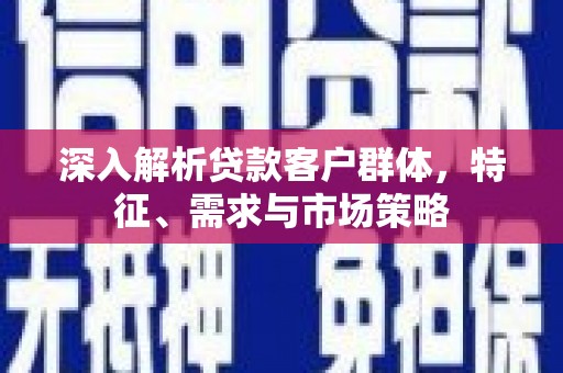 昌平深入解析贷款客户群体，特征、需求与市场策略