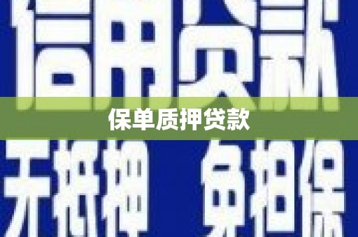 昌平保单质押贷款