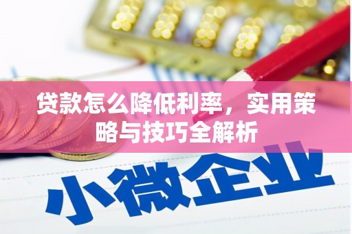 昌平贷款怎么降低利率，实用策略与技巧全解析