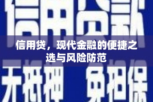 昌平信用贷，现代金融的便捷之选与风险防范